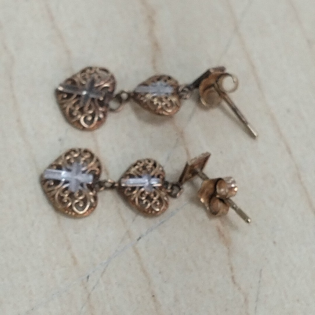 ARETES PAR ORO, RODIADO 10 K 1 GRMS (SEMINUEVO)