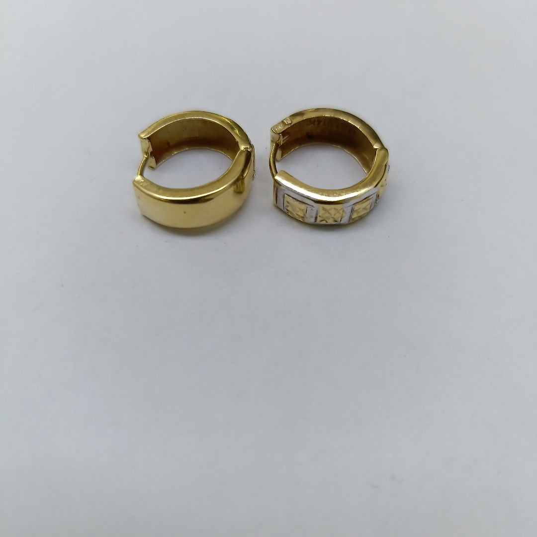ARRACADAS PAR ORO COMBINADO 14 K 2 GRMS (SEMINUEVO)