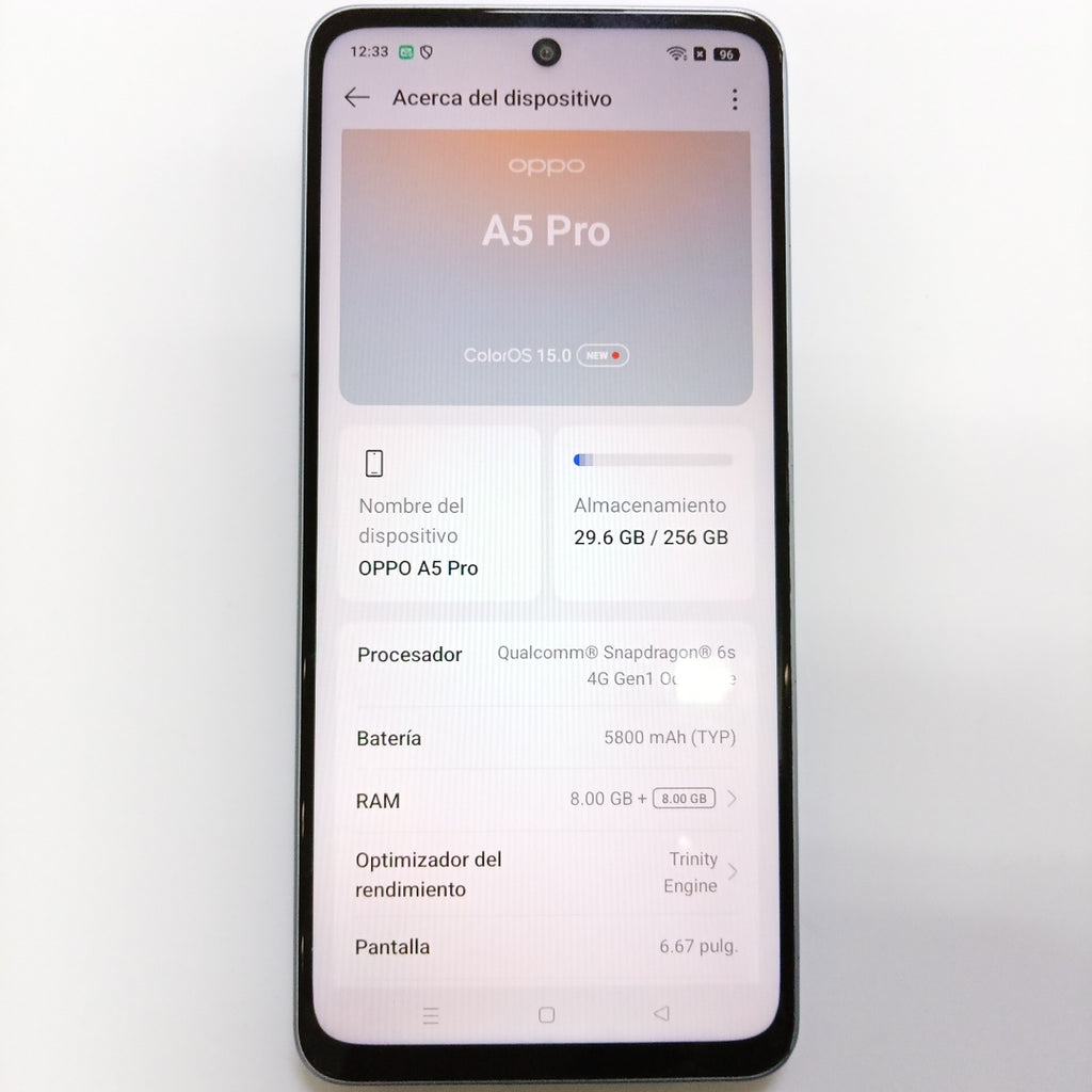 CELULAR OPPO  A5 PRO CPH2711 (2025) 256 GB 8 GB RAM (SEMINUEVO)