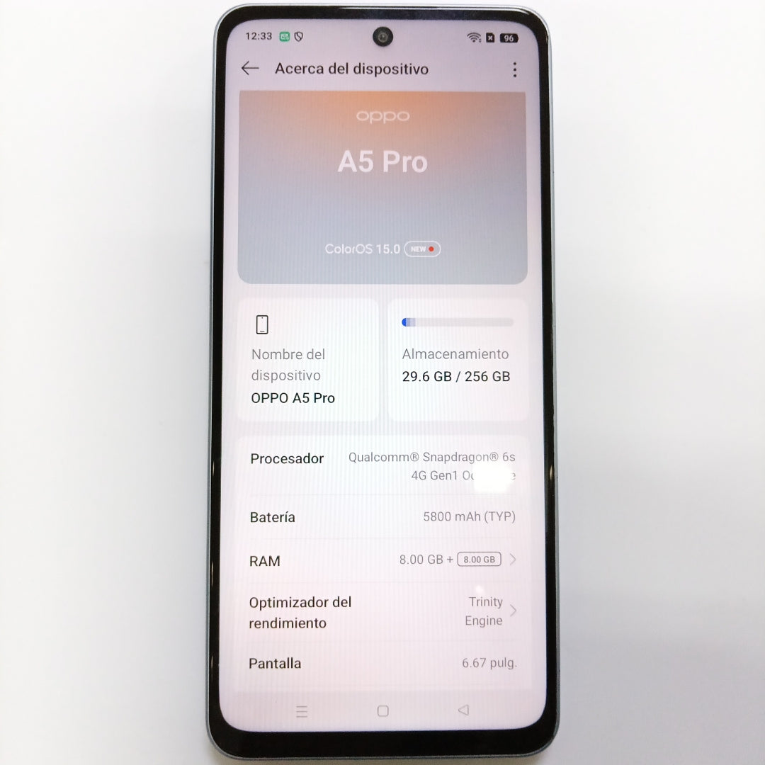 CELULAR OPPO  A5 PRO CPH2711 (2025) 256 GB 8 GB RAM (SEMINUEVO)