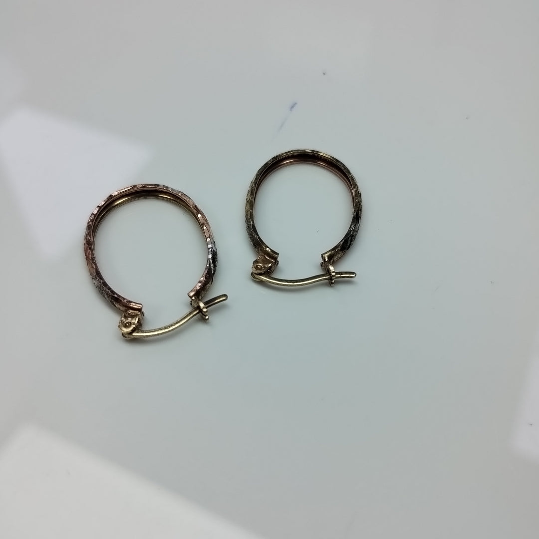 ARRACADAS PAR ORO, ORO COMBINADO 14 K 2 GRMS (SEMINUEVO)