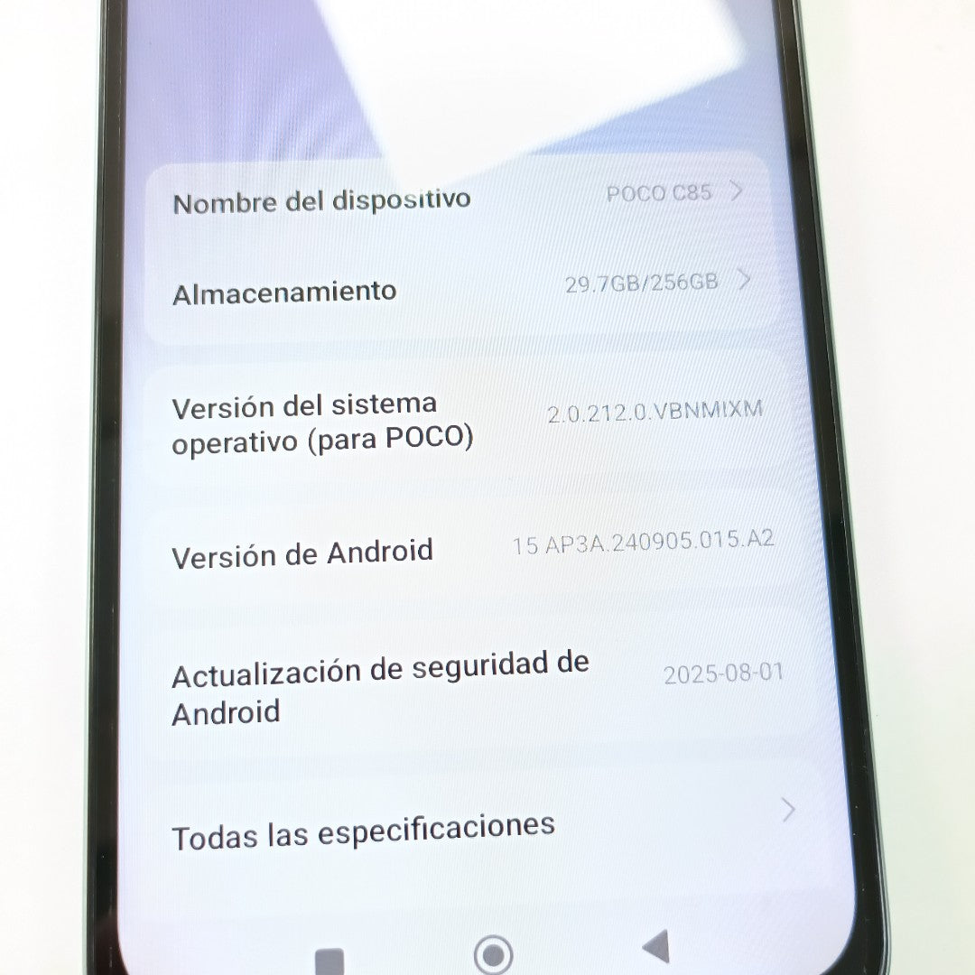 CELULAR XIAOMI POCO C85 25078PC3EG (2025) 256 GB 8 GB RAM (SEMINUEVO)