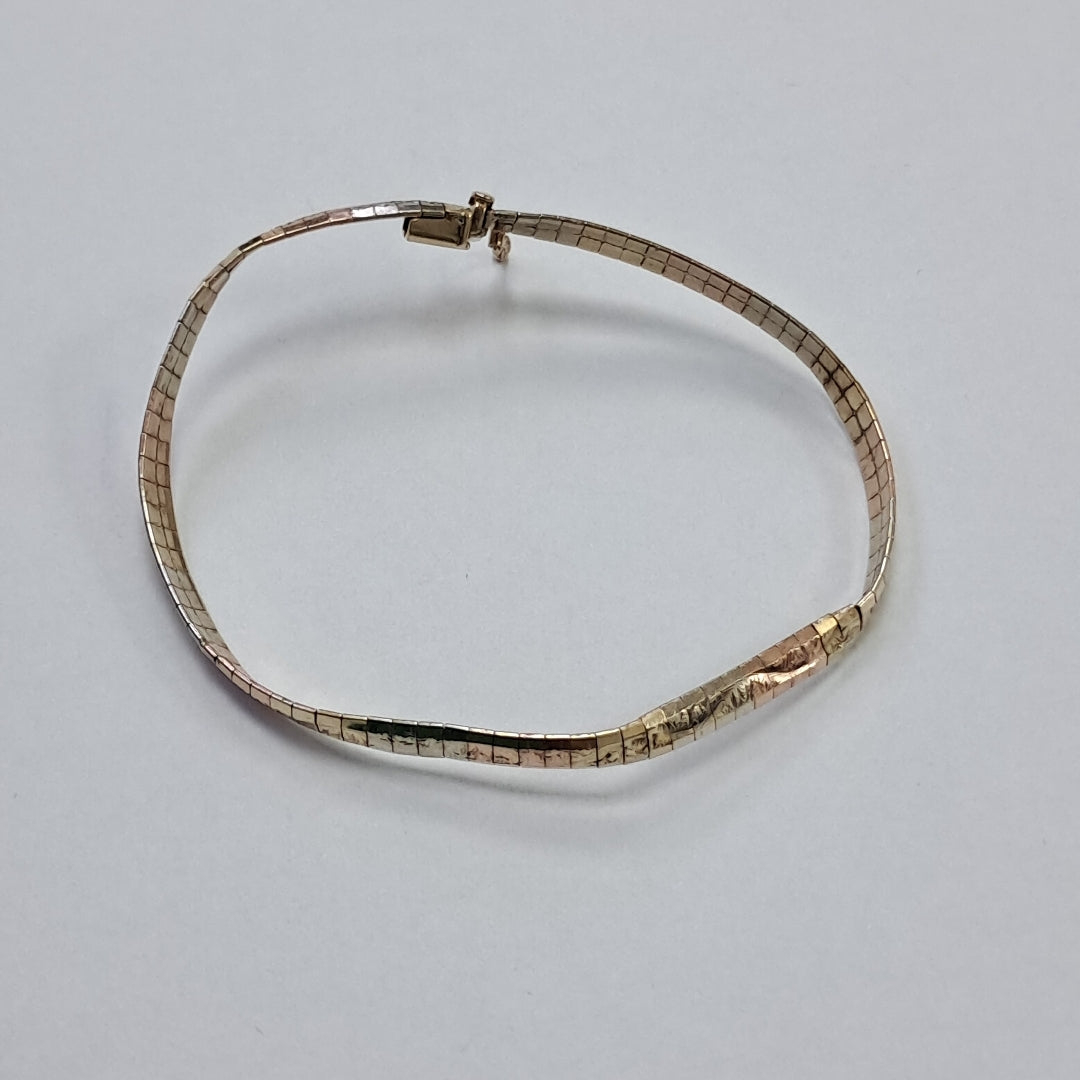 PULSERA ORO COMBINADO 14 K 7.9 GRMS (SEMINUEVO)