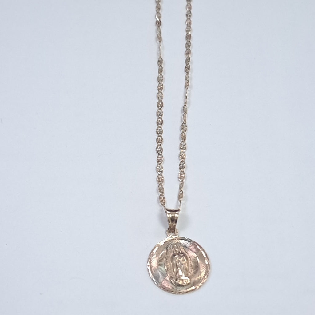 CADENA,MEDALLA RELIGIOSA ORO 10 K 2,60 GRMS (SEMINUEVO)