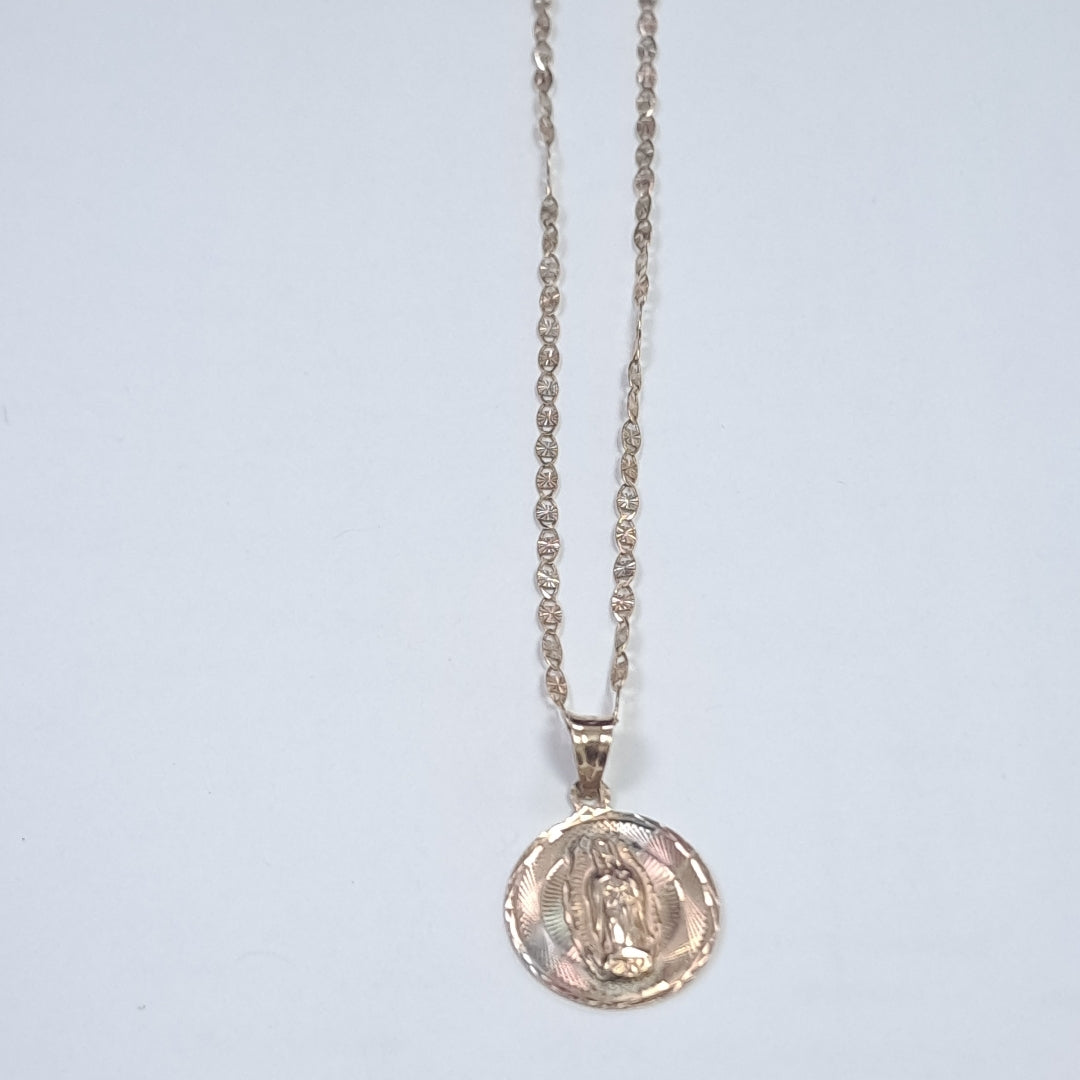 CADENA,MEDALLA RELIGIOSA ORO 10 K 2,60 GRMS (SEMINUEVO)
