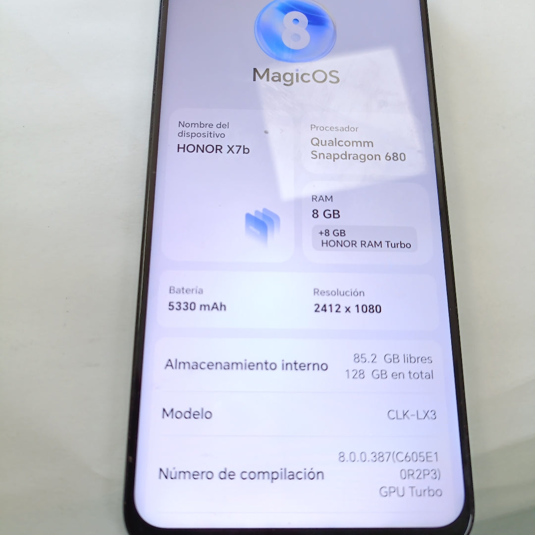 CELULAR HONOR X7B CLK-LX3 (2023) 128 GB 8 GB RAM (SEMINUEVO)