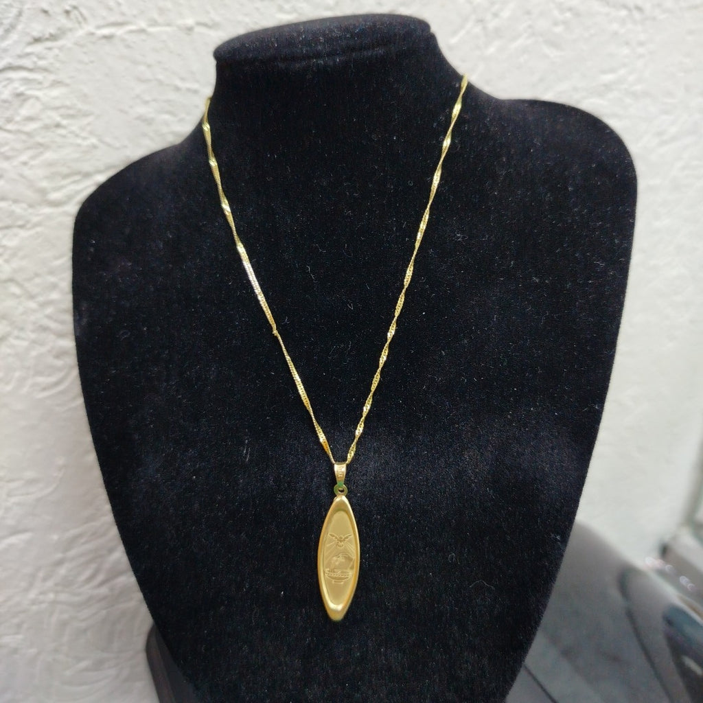 CADENA, MEDALLA RELIGIOSA ORO 14 K 1.8 GRMS (SEMINUEVO)
