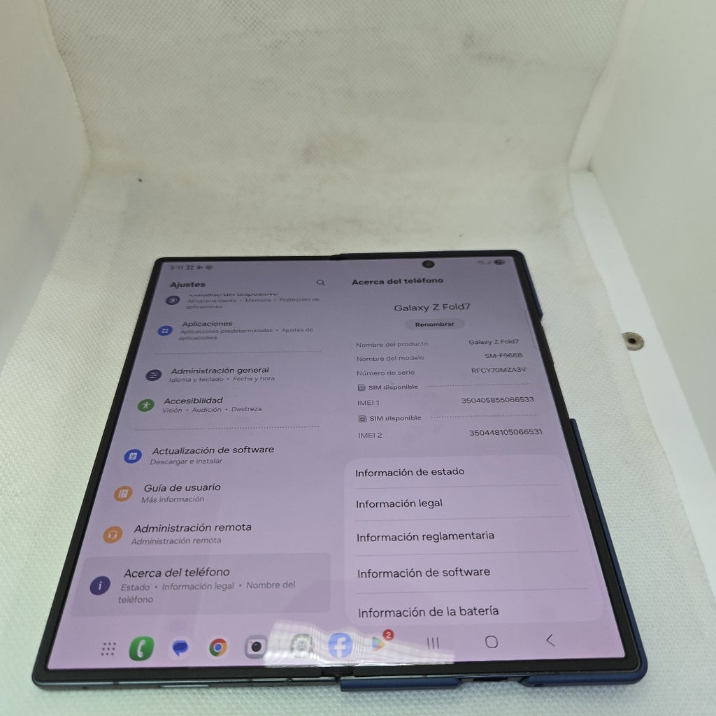 CELULAR SAMSUNG GALAXY Z FOLD7 SM-F966B (2025) 512 GB 12 GB RAM (SEMINUEVO)