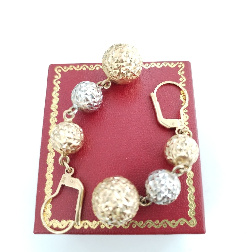 ARETES PAR ORO COMBINADO 14 K 6,20 GRMS (SEMINUEVO)