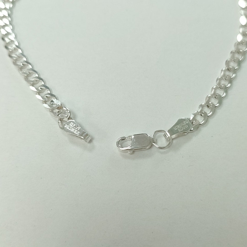 PULSERA TEJIDO BARBADA PLATA .925 21 CM 4.6 GR (NUEVO)