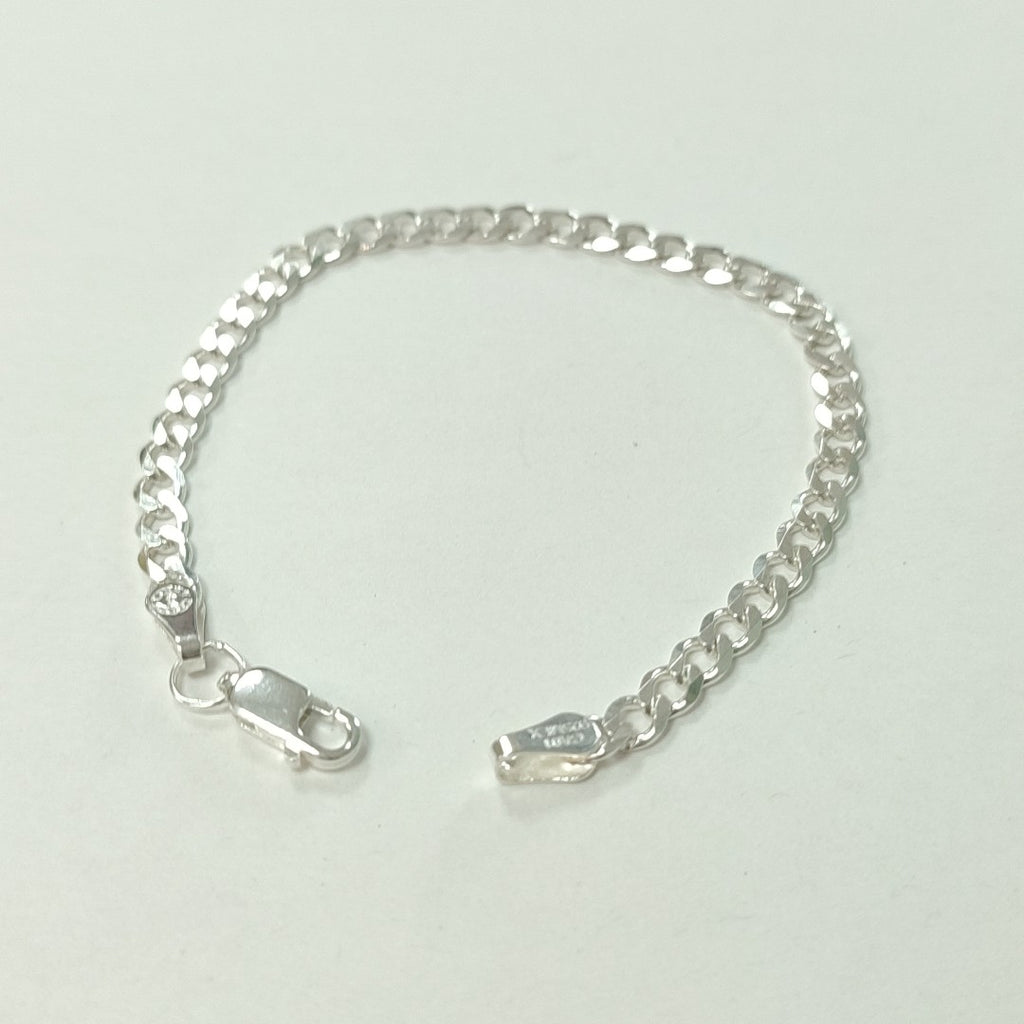 PULSERA TEJIDO BARBADA PLATA .925 16 CM 4.1 GR (NUEVO)