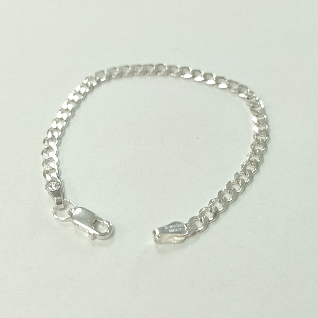 PULSERA TEJIDO BARBADA PLATA .925 16 CM 4.1 GR (NUEVO)