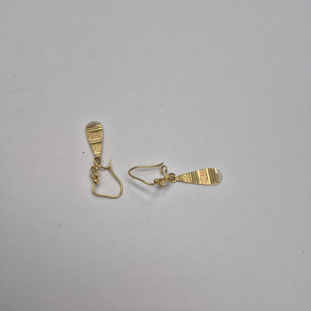 ARETES PAR ORO COMBINADO 14 K 1,70 GRMS (SEMINUEVO)