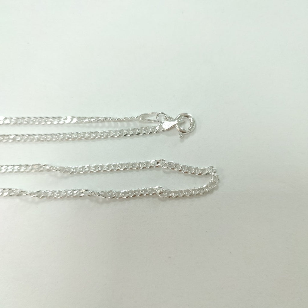CADENA TEJIDO BARBADO PLATA .925 55 CM 5.5 GR (NUEVO)