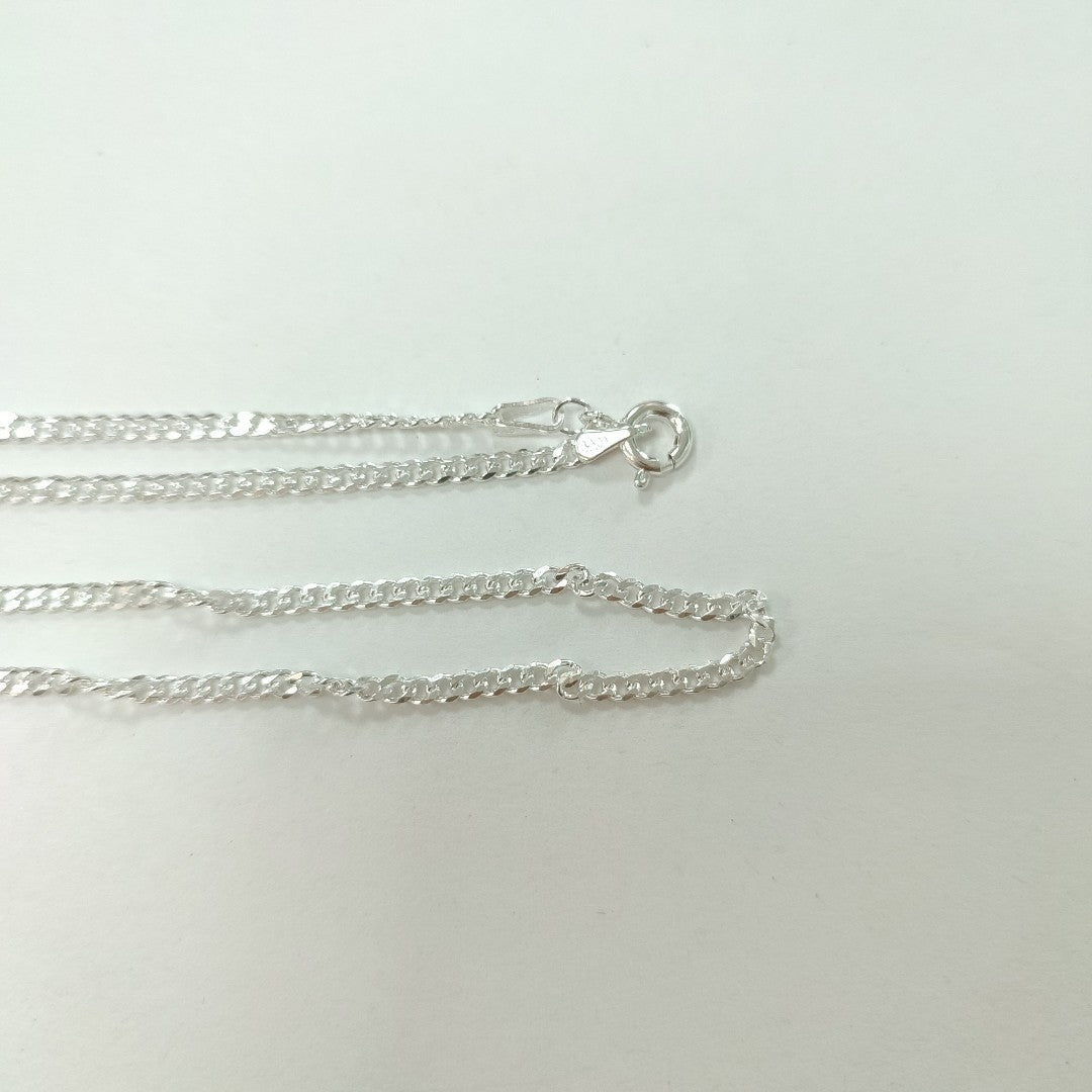 CADENA TEJIDO BARBADO PLATA .925 55 CM 5.5 GR (NUEVO)