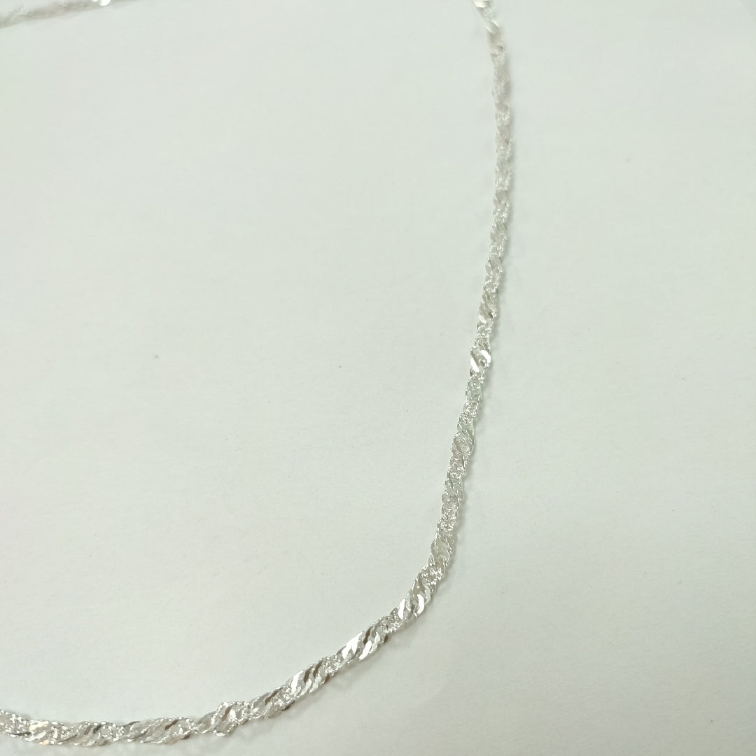 CADENA TEJIDO MEDIO TORZAL PLATA .925 55 CM 6.1 GR (NUEVO)