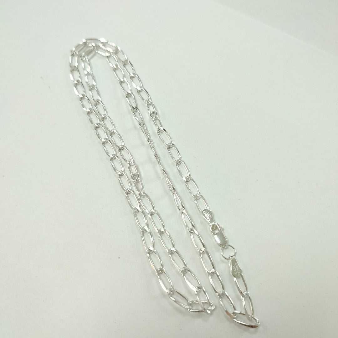 CADENA TEJIDO ESLABONES PLATA .925 55 CM 10.5 GR (NUEVO)