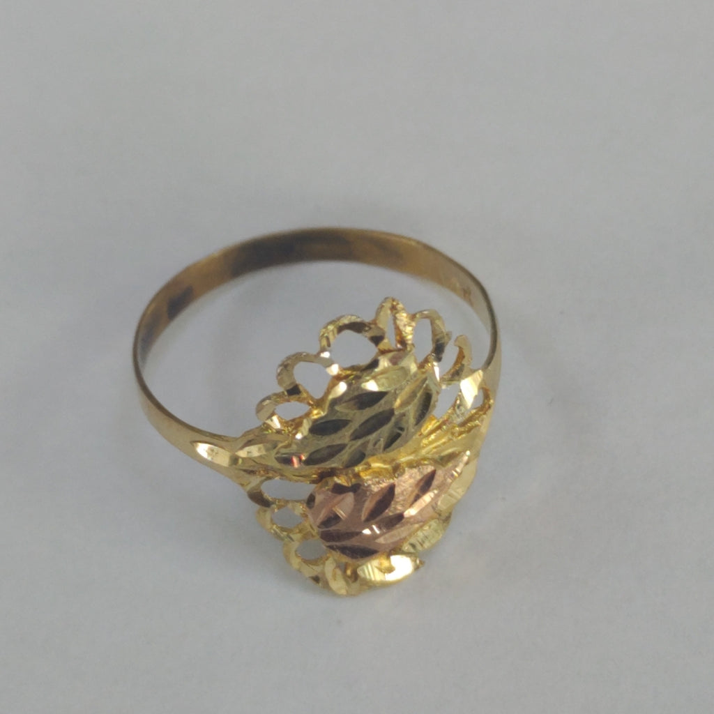 ANILLO ORO COMBINADO 14 K 1.5 GRMS (SEMINUEVO)