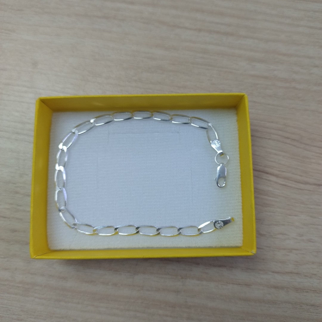 PULSERA TEJIDO ESLABONES PLATA .925 18 CM 3.7 GR (NUEVO)