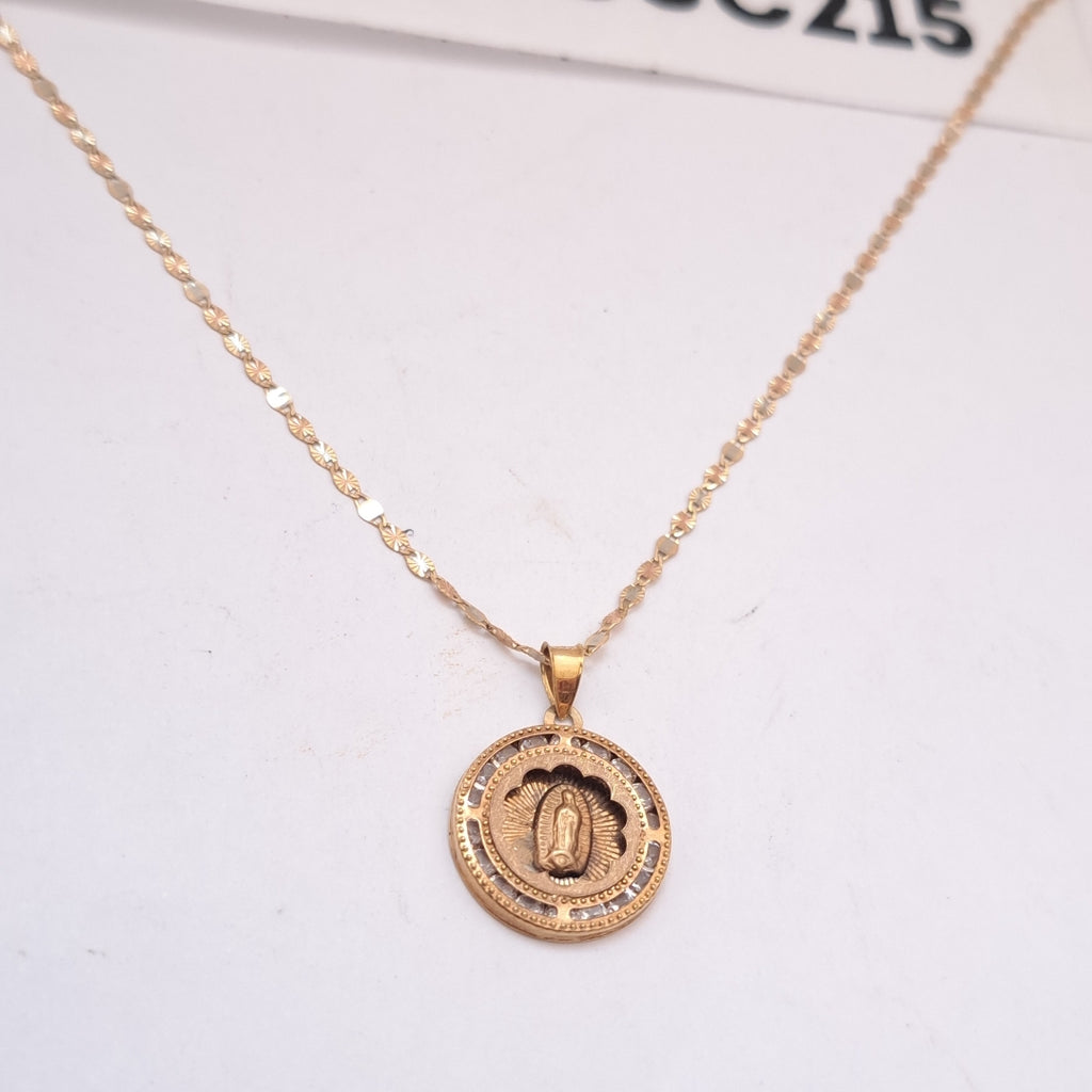CADENA, MEDALLA RELIGIOSA ORO 10 K 2.1 GRMS (SEMINUEVO)
