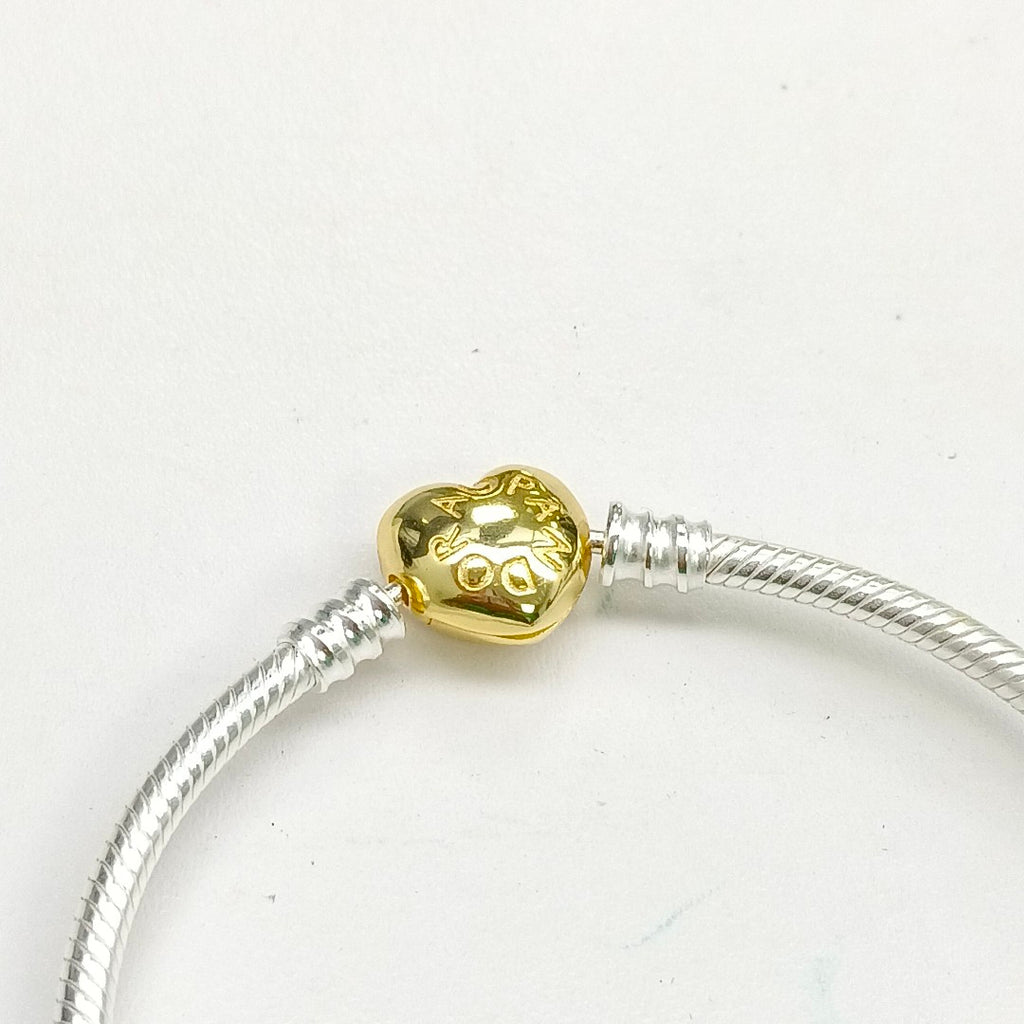 PULSERA TEJIDO ARTICULADA CON CHARMS PLATA .925 18 CM 21 GR (NUEVO)