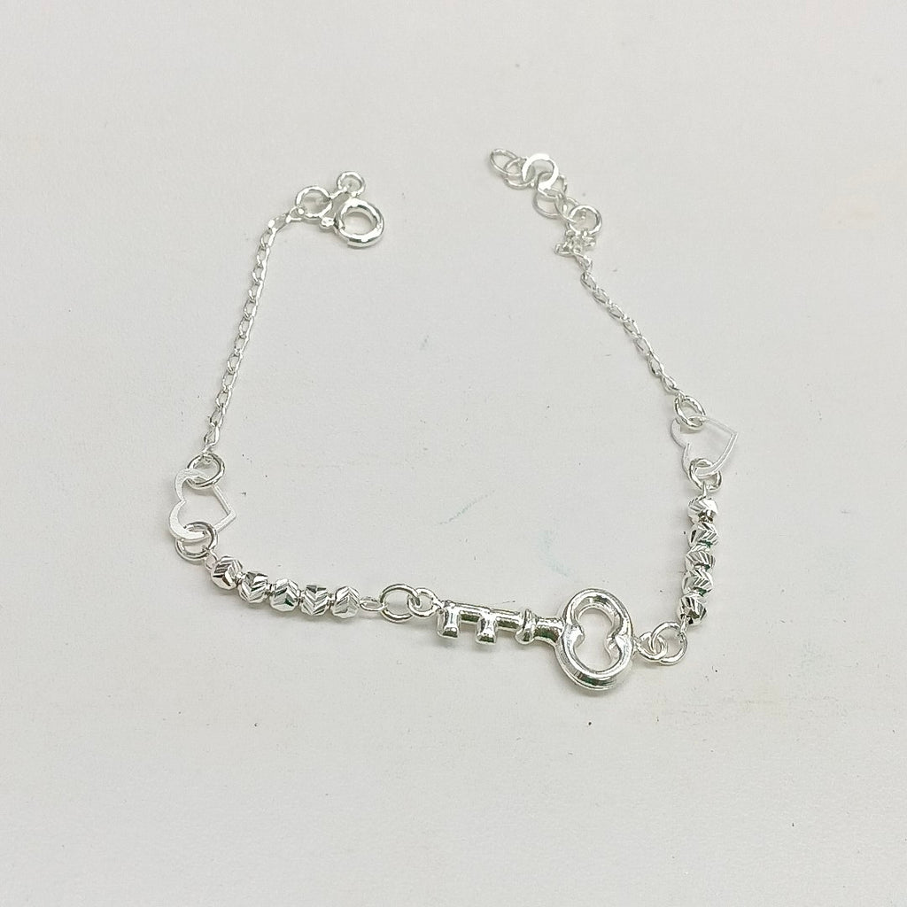 PULSERA TEJIDO LLAVE PLATA .925 18 CM 2.3 GR (NUEVO)