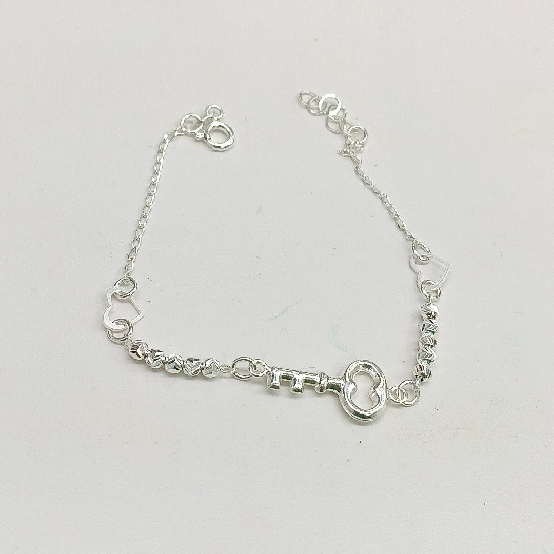 PULSERA TEJIDO LLAVE PLATA .925 18 CM 2.3 GR (NUEVO)