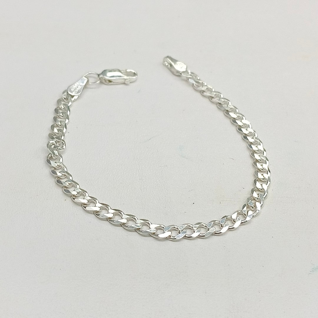 PULSERA TEJIDO BARBADA PLATA .925 16 CM 4.2 GR (NUEVO)