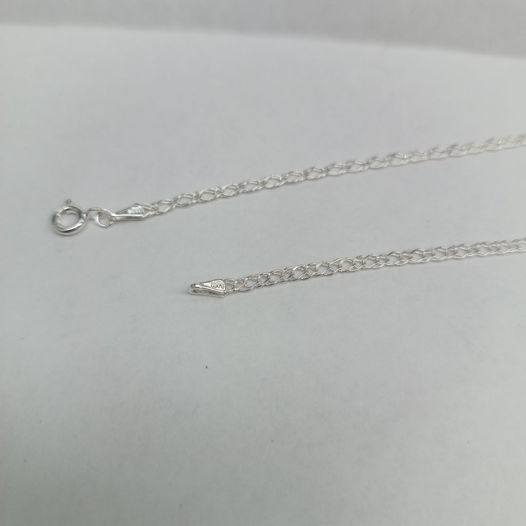 CADENA TEJIDO ESLABONES PLATA .925 55 CM 4.1 GR (NUEVO)