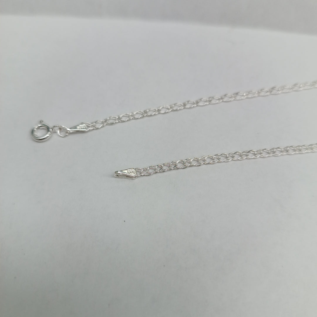 CADENA TEJIDO ESLABONES PLATA .925 55 CM 4.1 GR (NUEVO)