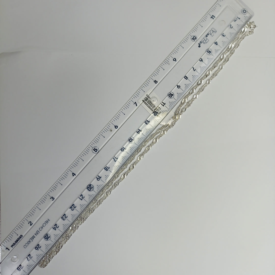 CADENA TEJIDO MEDIO TORZAL PLATA .925 55 CM 5.4 GR (NUEVO)