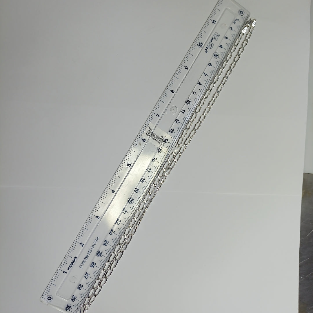 CADENA TEJIDO ESLABONES PLATA .925 60 CM 10.8 GR (NUEVO)