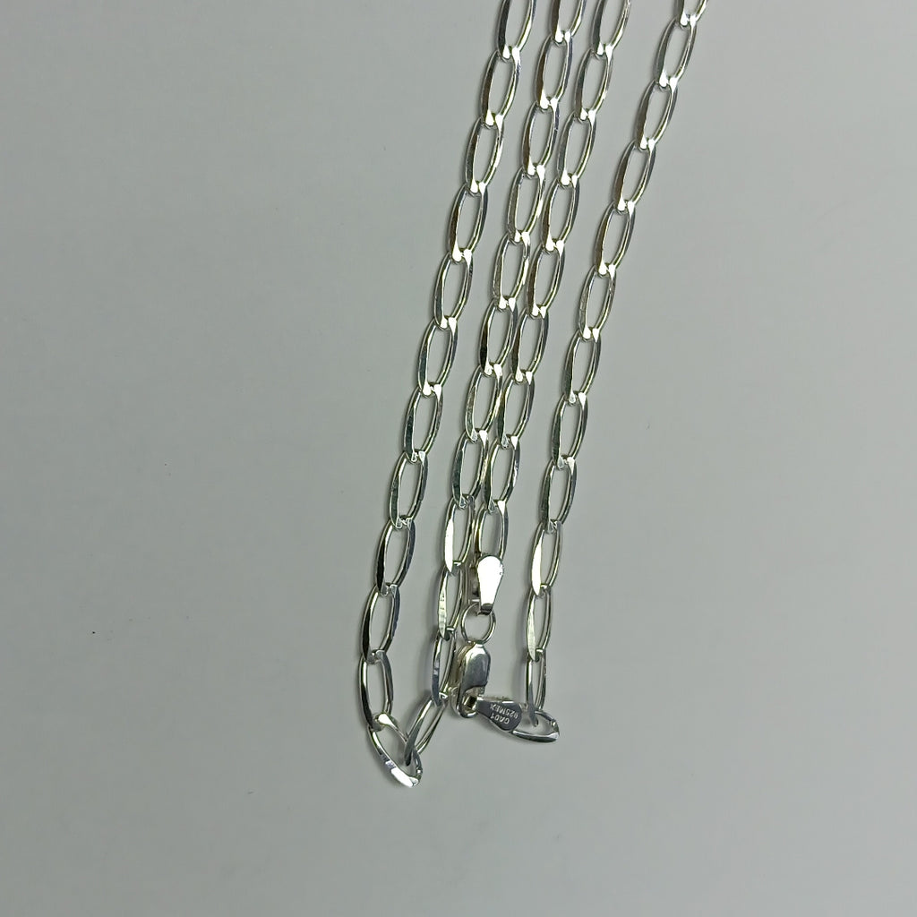 CADENA TEJIDO ESLABONES PLATA .925 60 CM 10.7 GR (NUEVO)