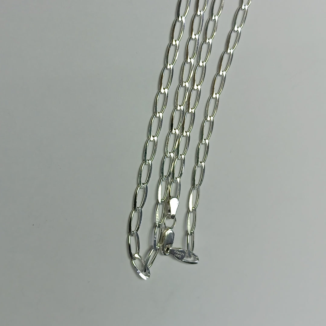 CADENA TEJIDO ESLABONES PLATA .925 60 CM 10.7 GR (NUEVO)