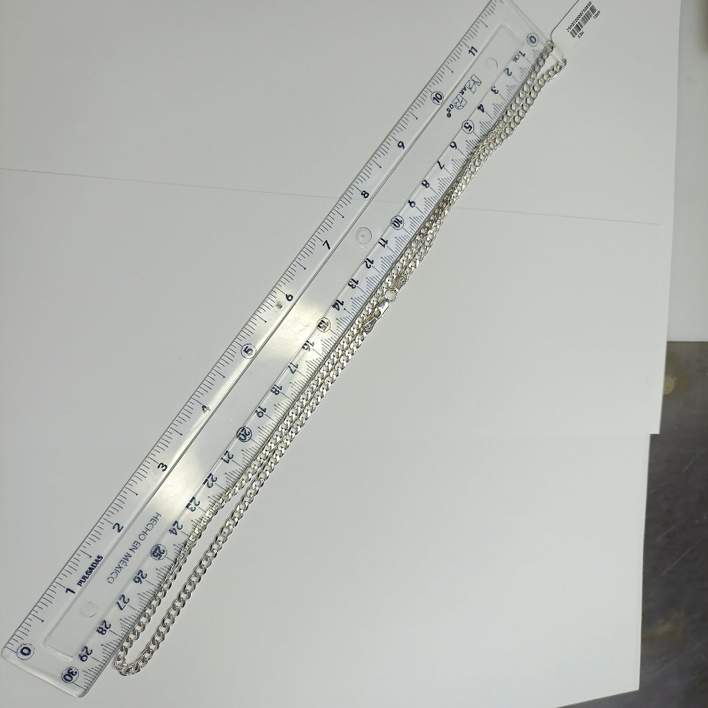 CADENA TEJIDO BARBADO PLATA .925 60 CM 13.6 GR (NUEVO)