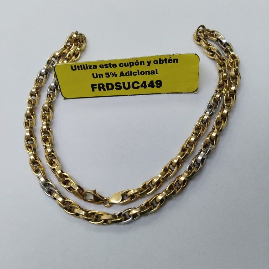 CADENA ORO, ORO BLANCO 18 K 22.4 GRMS (SEMINUEVO)