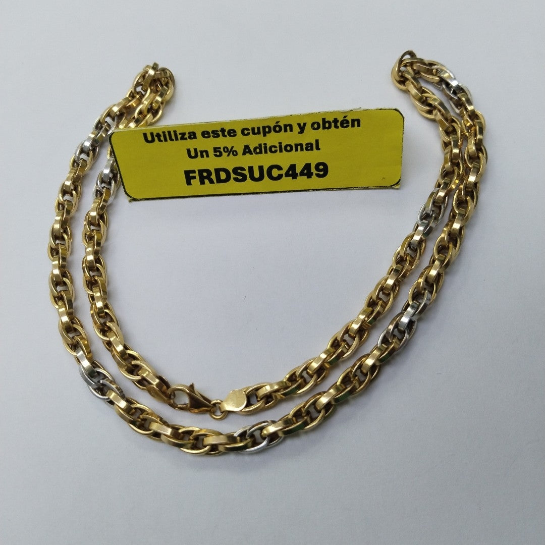 CADENA ORO, ORO BLANCO 18 K 22.4 GRMS (SEMINUEVO)