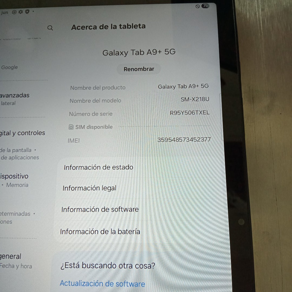 TABLETA SAMSUNG GALAXY TAB A9+ 5G SM-X218U (2023) 64 GB 4 GB RAM (SEMINUEVO)