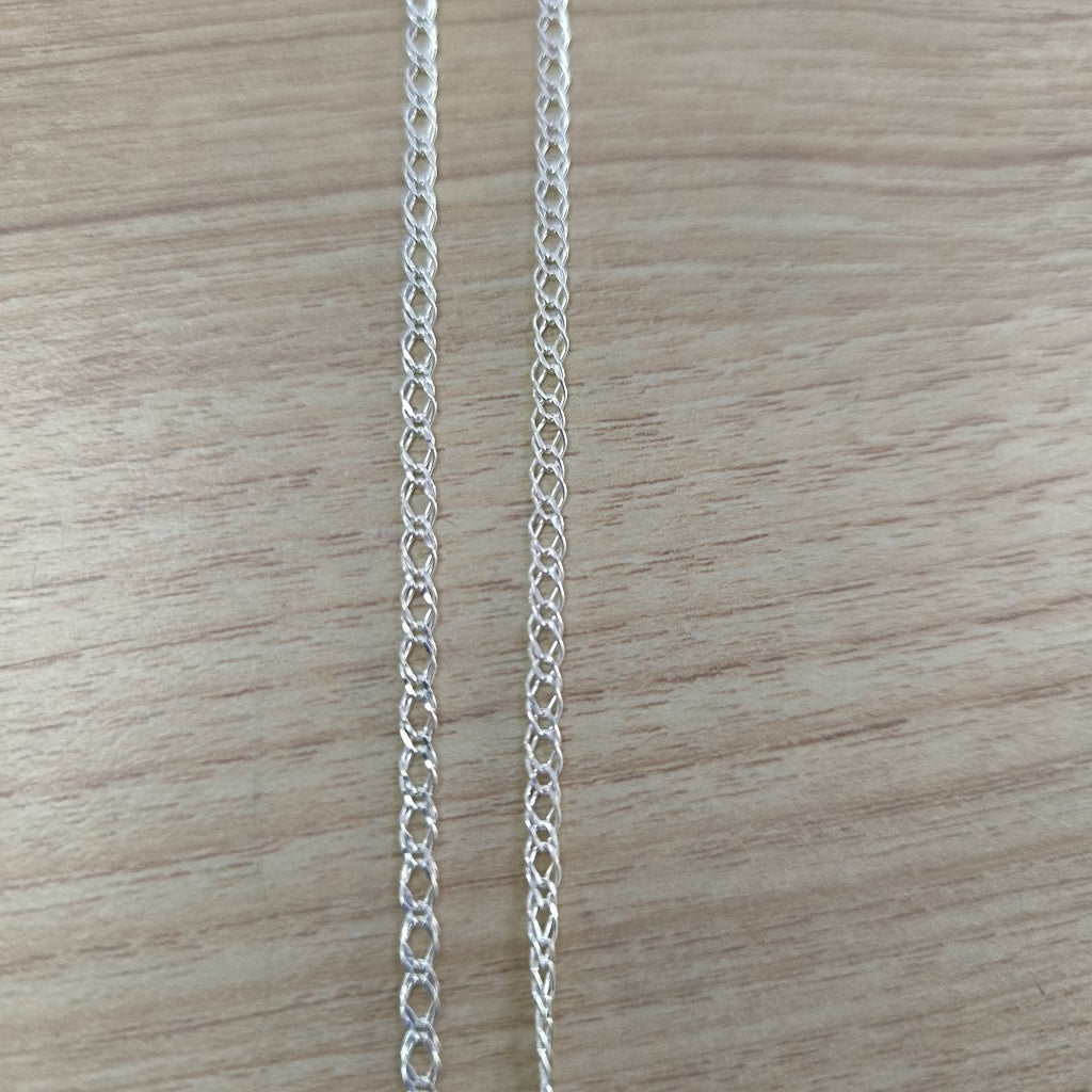 CADENA TEJIDO ESLABONES PLATA .925 55 CM 3.8 GR (NUEVO)