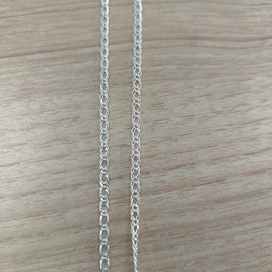 CADENA TEJIDO ESLABONES PLATA .925 55 CM 3.8 GR (NUEVO)