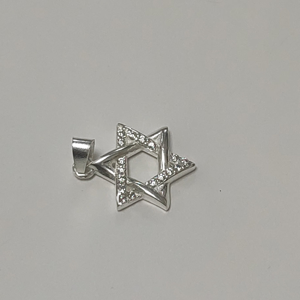 DIJE ESTRELLA DE DAVID C/CIRCONIAS PLATA .925 2.7 GR (NUEVO)