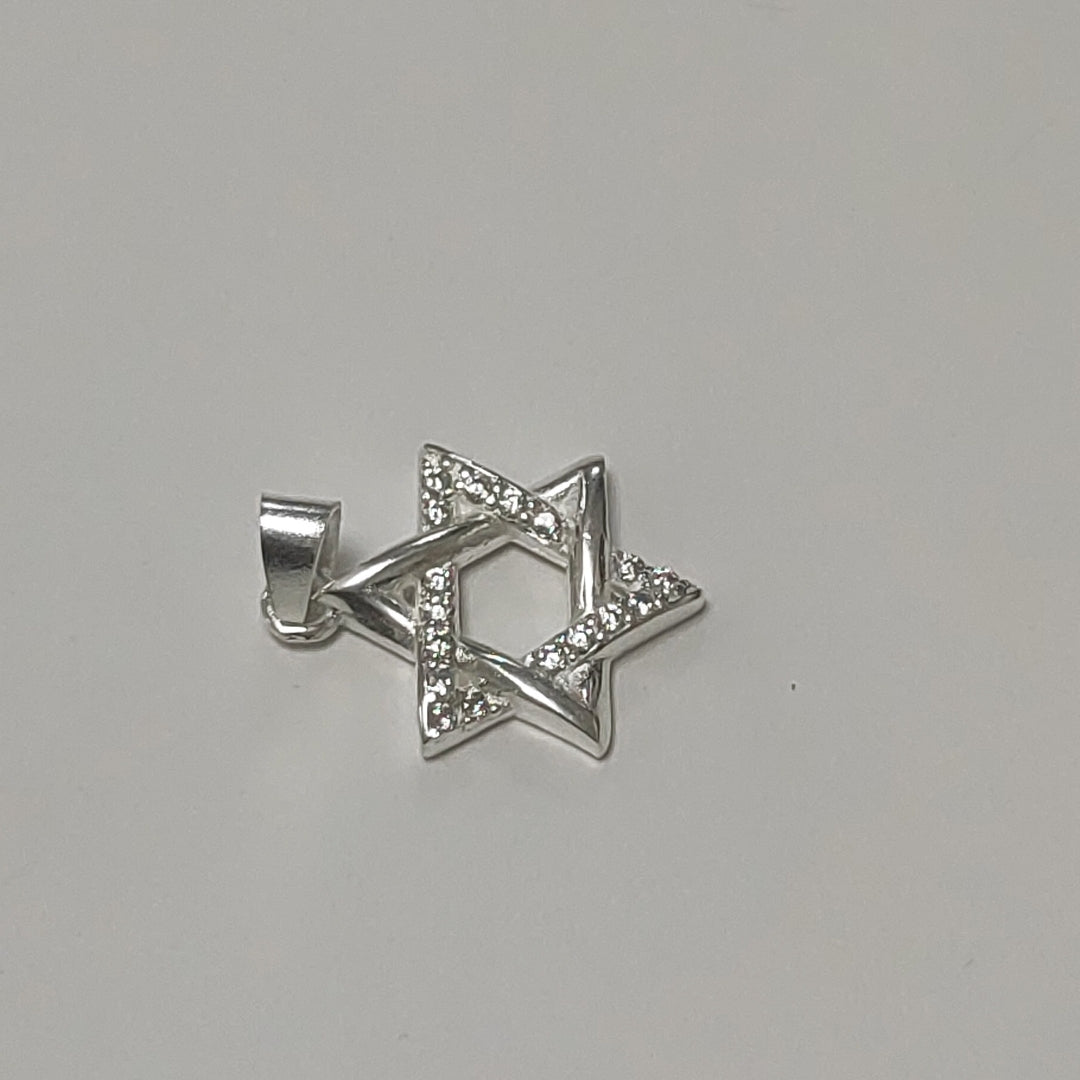 DIJE ESTRELLA DE DAVID C/CIRCONIAS PLATA .925 2.7 GR (NUEVO)
