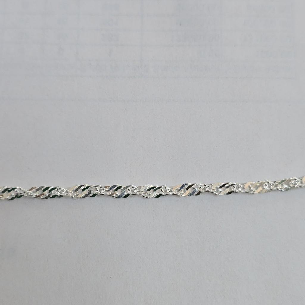 CADENA TEJIDO MEDIO TORZAL PLATA .925 55 CM 6.1 GR (NUEVO)