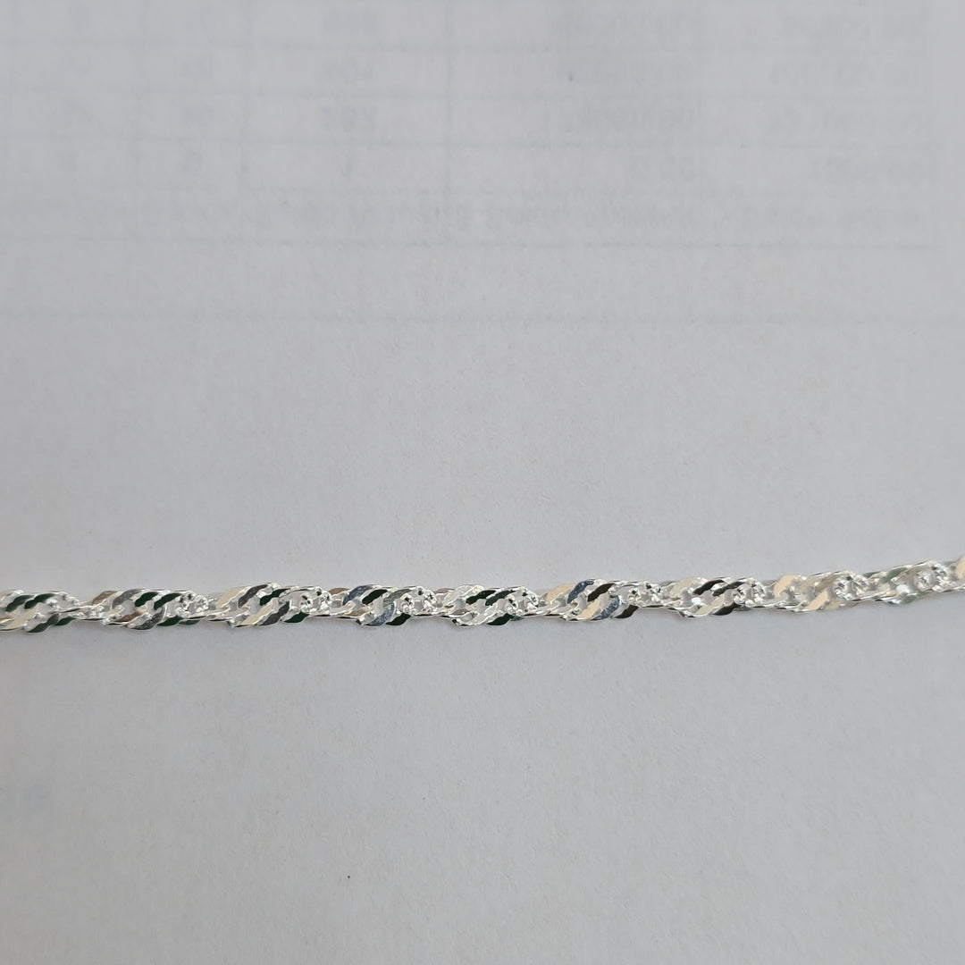 CADENA TEJIDO MEDIO TORZAL PLATA .925 55 CM 6.1 GR (NUEVO)