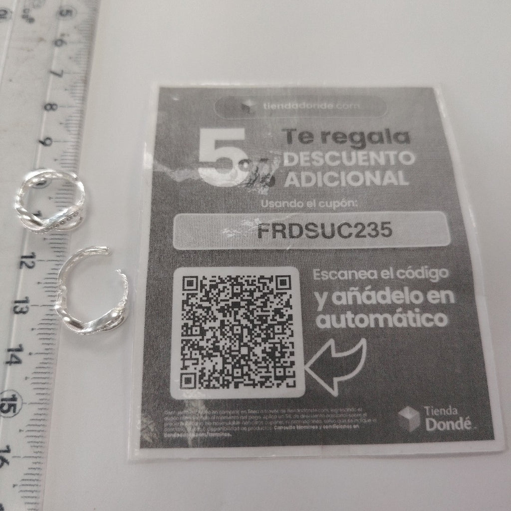 HUGGIES INFINITO CIRCONIAS PLATA .925 2.4 GR (NUEVO)