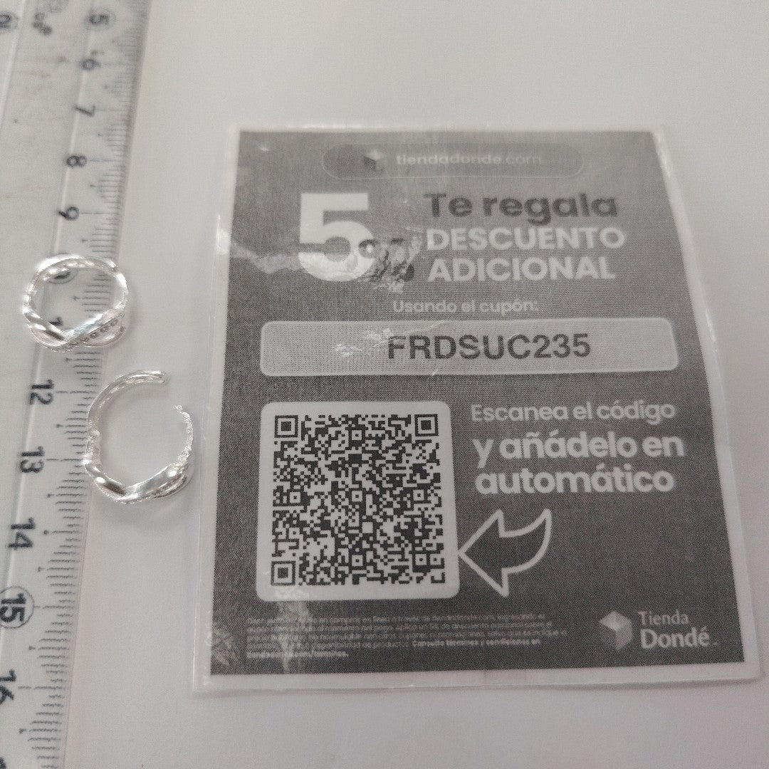 HUGGIES INFINITO CIRCONIAS PLATA .925 2.4 GR (NUEVO)