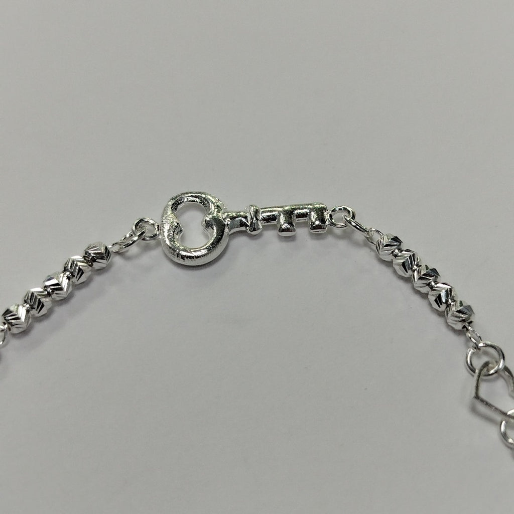 PULSERA TEJIDO LLAVE PLATA .925 18 CM 2.3 GR (NUEVO)