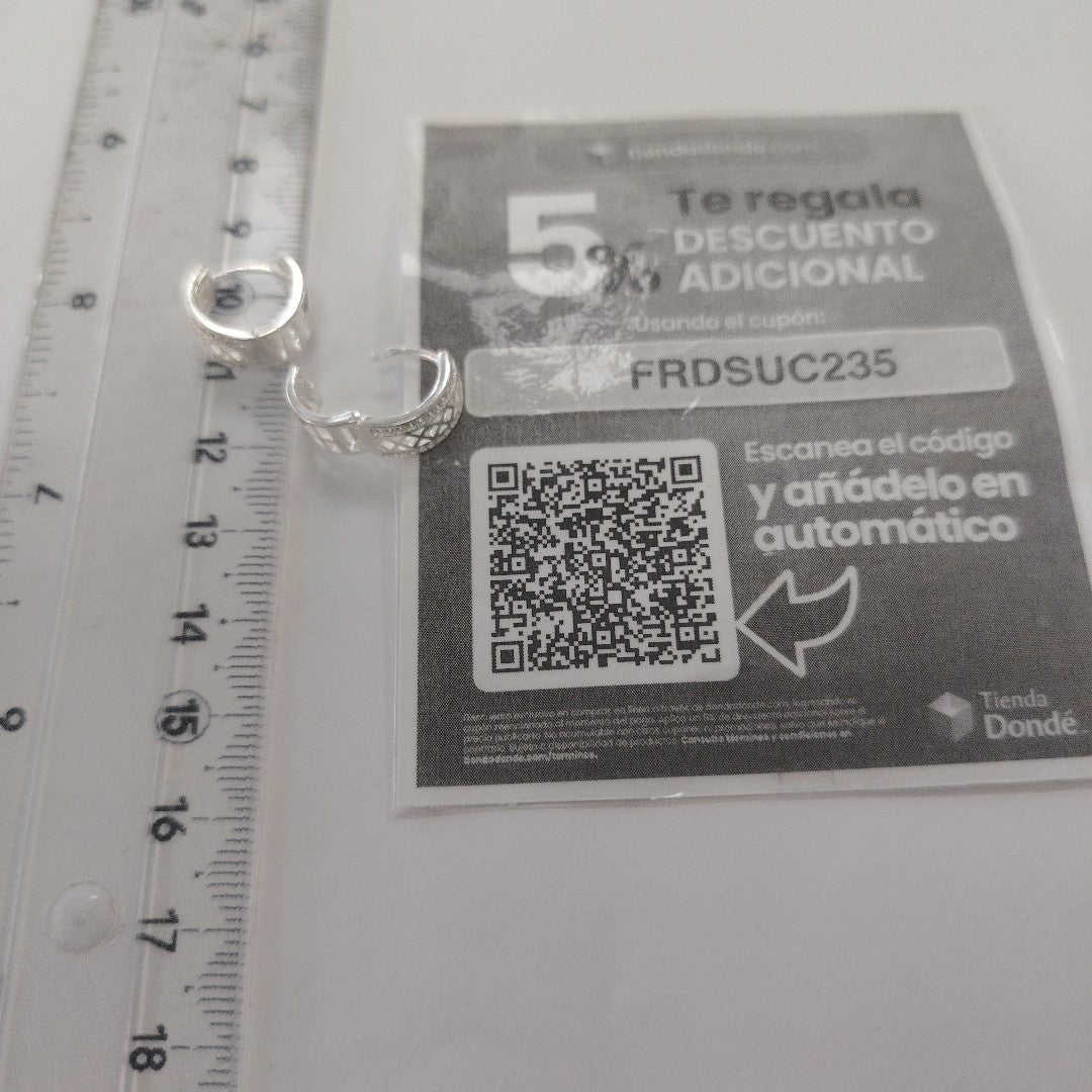 HUGGIES C/CIRCONIAS PLATA .925 2.7 GR (NUEVO)
