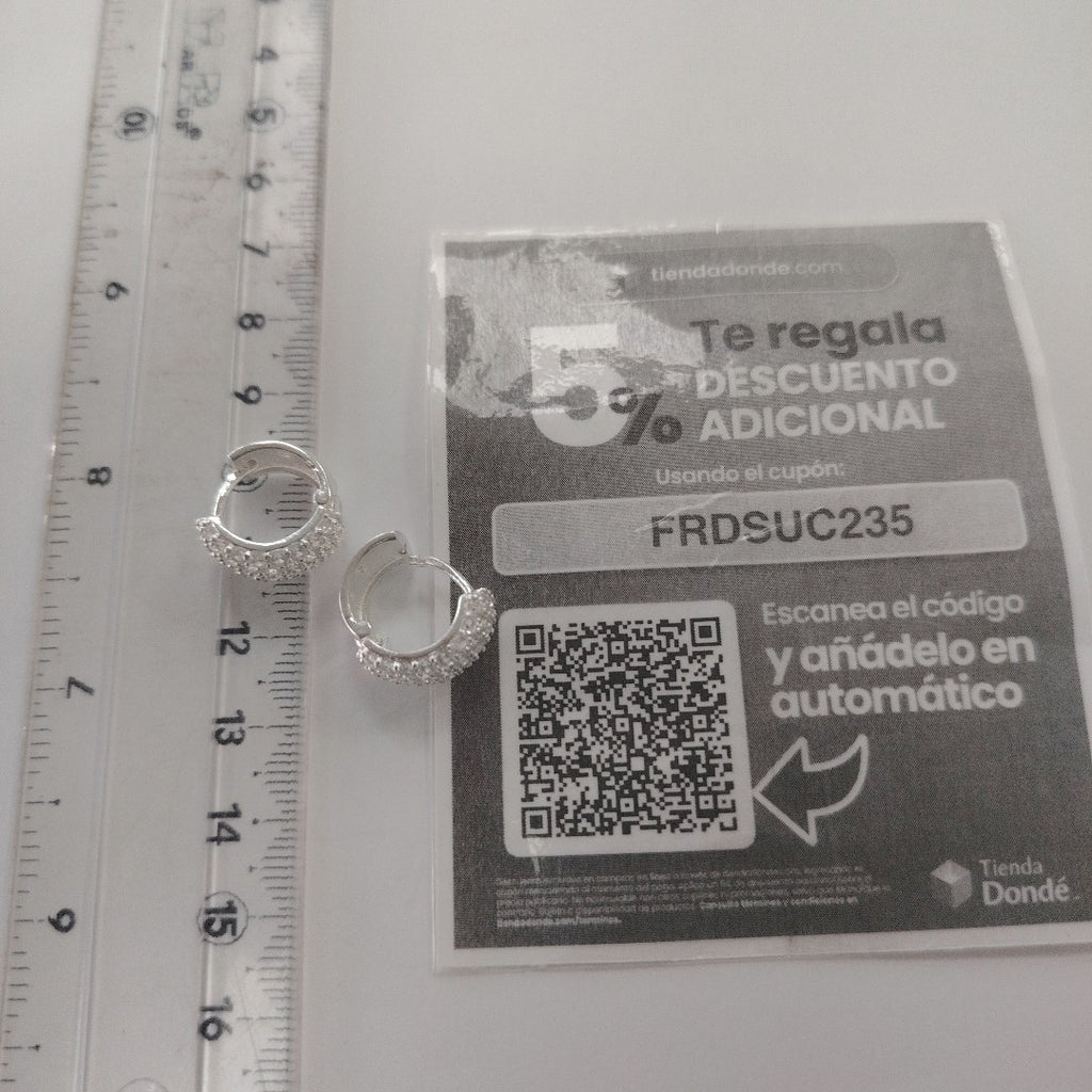 HUGGIES C/CIRCONIAS PLATA .925 5.6 GR (NUEVO)