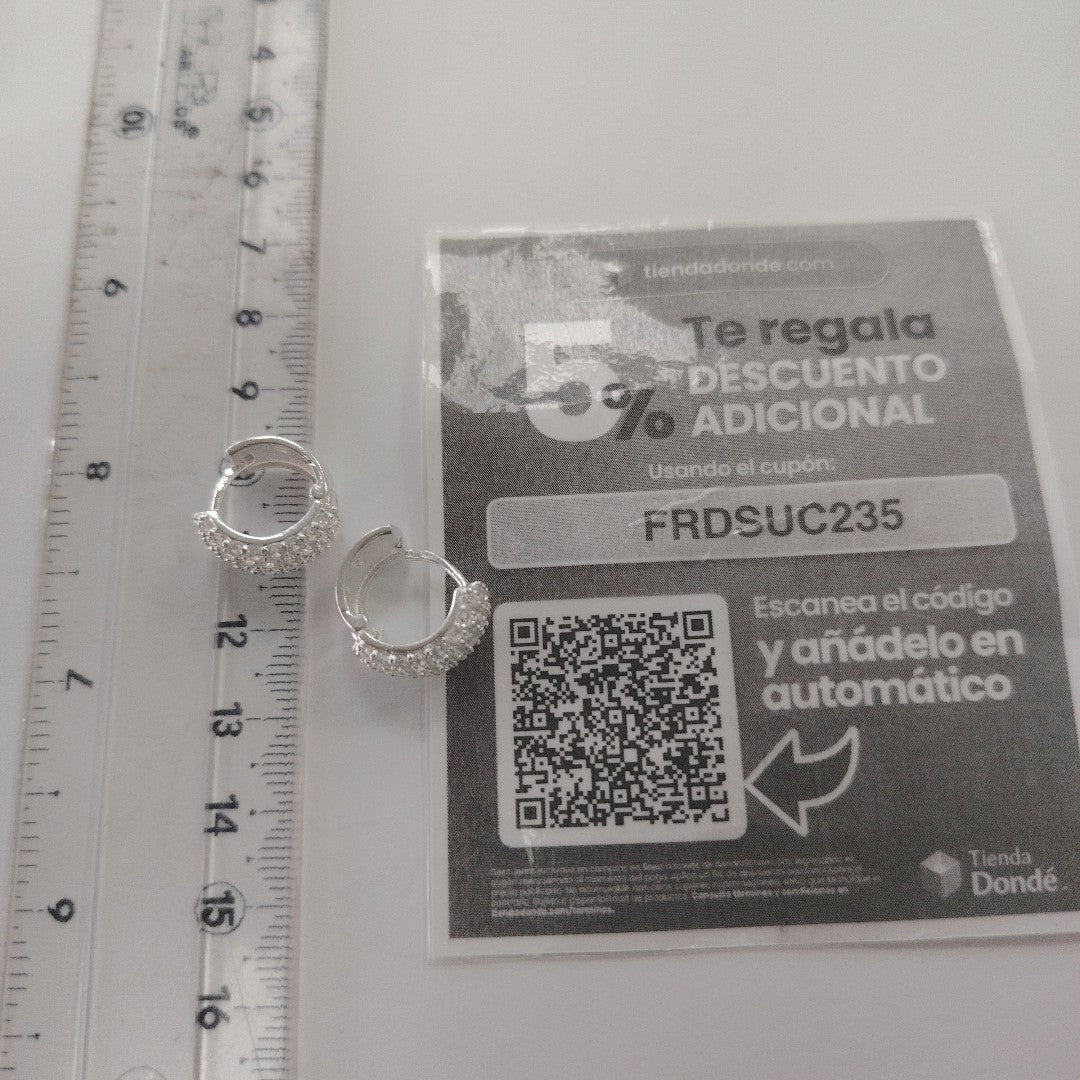 HUGGIES C/CIRCONIAS PLATA .925 5.6 GR (NUEVO)